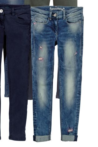 Denim Mid Blue Stitch Distressed Skinny Jeans (3-16yrs)